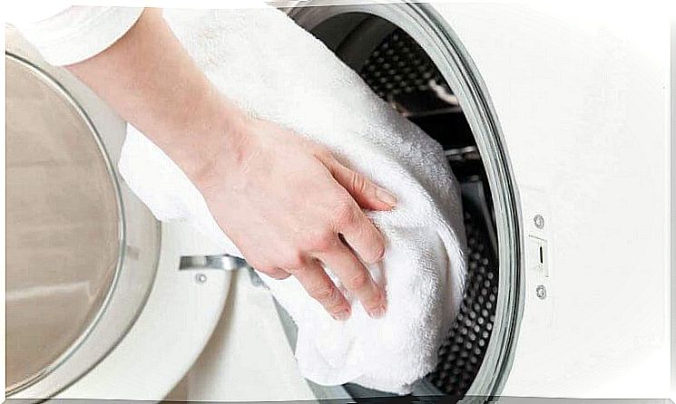 towel in the washing machine