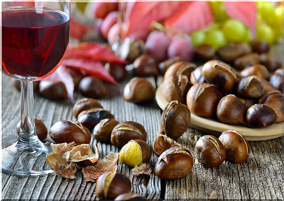 Chestnuts and red wine