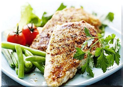 Grilled chicken breast healthy eating at Christmas