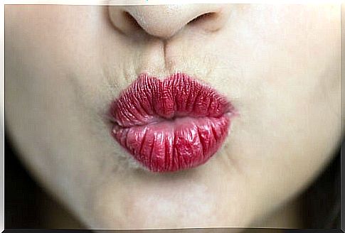 A kiss with lipstick