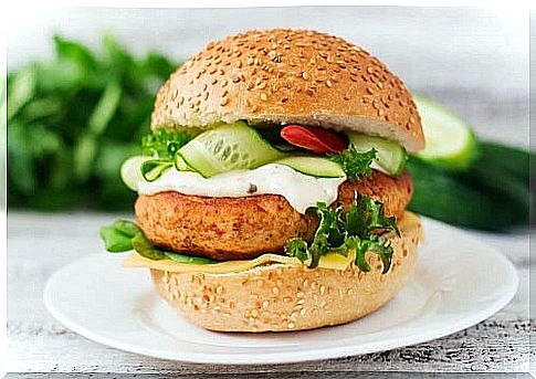 High protein chicken burger