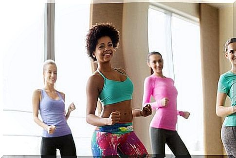 Girls dancing in a group