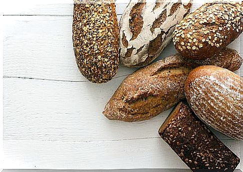 wholemeal and white bread on the table